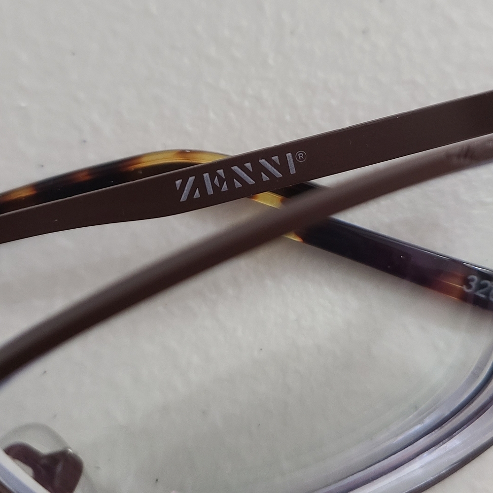 Zenni Eyeglass Frames Brown Rectangle Full Metal Rim with Case Size 51-16-135 - Picture 10 of 12